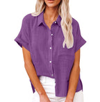 Natalie | Women's Lightweight Polyester Blouse, Short-Sleeve Summer Top | Direct Attire | Wit