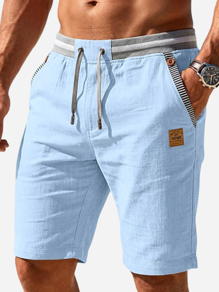Nate | Men's Drawstring Shorts, Relaxed-Fit Summer Shorts | Direct Attire | Sky Blue