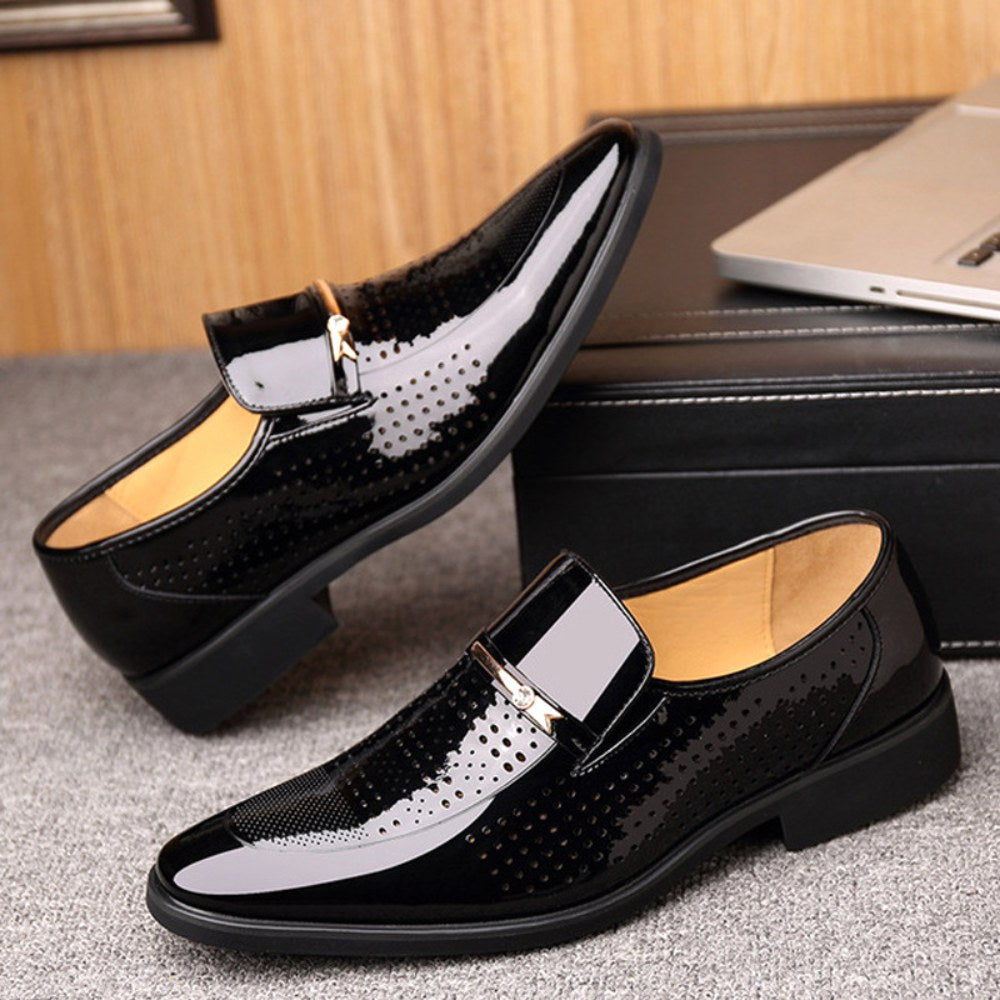 Ned | Men's Patent Leather Loafers, Slip-On Dress Loafers | Direct Attire
