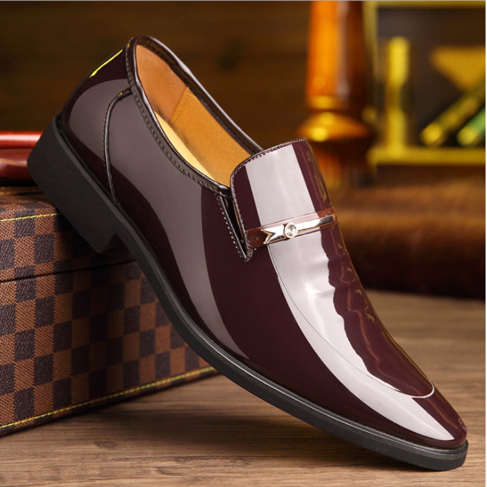 Ned | Men's Patent Leather Loafers, Slip-On Dress Loafers | Direct Attire