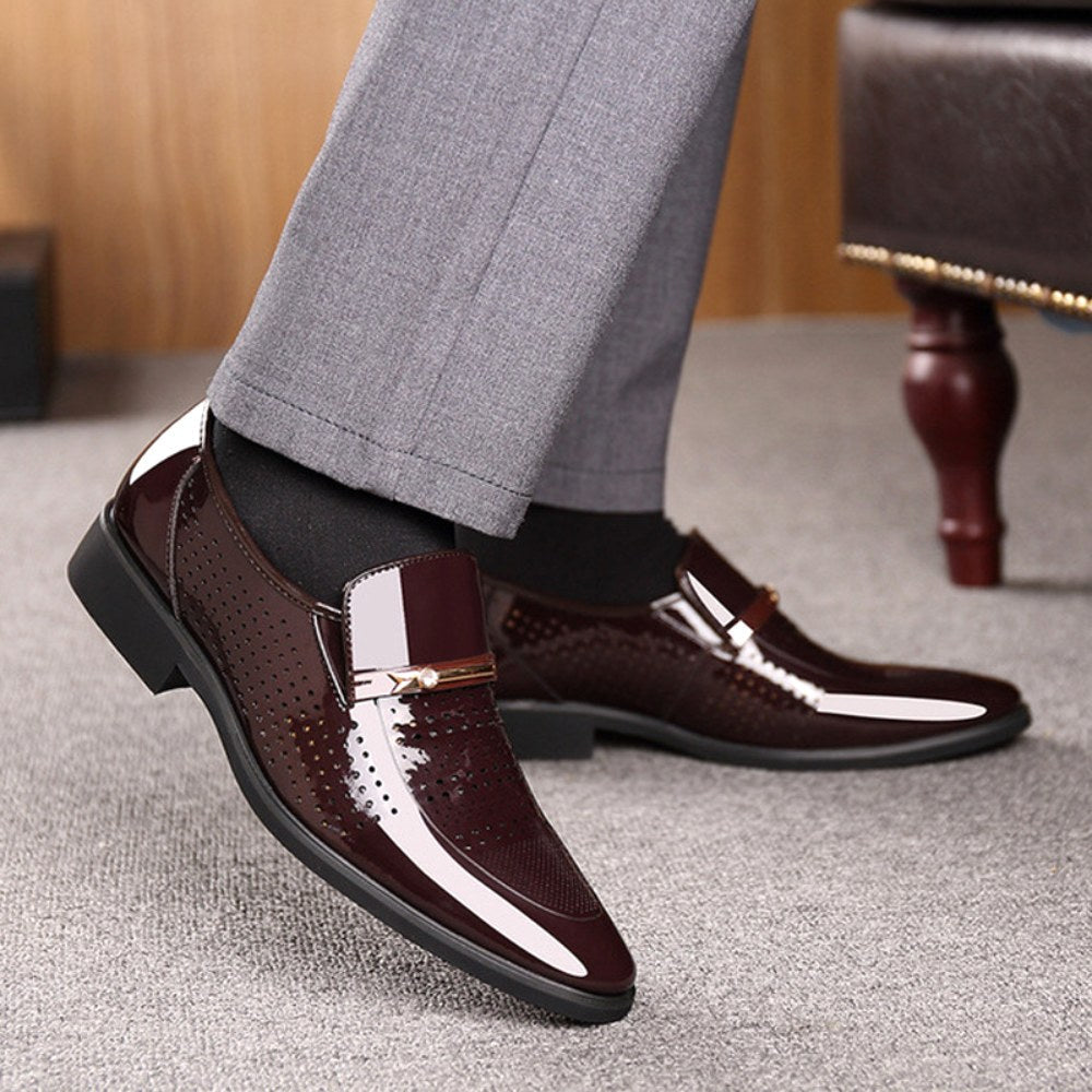 Ned | Men's Patent Leather Loafers, Slip-On Dress Loafers | Direct Attire