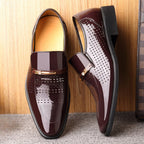 Ned | Men's Patent Leather Loafers, Slip-On Dress Loafers | Direct Attire