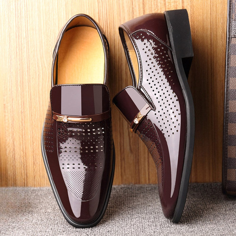 Ned | Men's Patent Leather Loafers, Slip-On Dress Loafers | Direct Attire