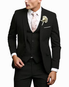 Ned | Men's Slim-Fit Three-Piece Suit, Structured Jacket with Waistcoat Trouser Suit | Direct Attire