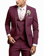Ned | Men's Slim-Fit Three-Piece Suit, Structured Jacket with Waistcoat Trouser Suit | Direct Attire