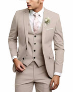 Ned | Men's Slim-Fit Three-Piece Suit, Structured Jacket with Waistcoat Trouser Suit | Direct Attire