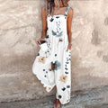 Nerida | Women's Floral Wide-Leg Jumpsuit, Square-Neck Sleeveless Jumpsuit | Direct Attire | White