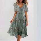 Nicole | Women's Vibrant Midi Dress, Elegant Occasion Dress | Direct Attire