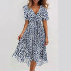 Nicole | Women's Vibrant Midi Dress, Elegant Occasion Dress | Direct Attire | Blauw
