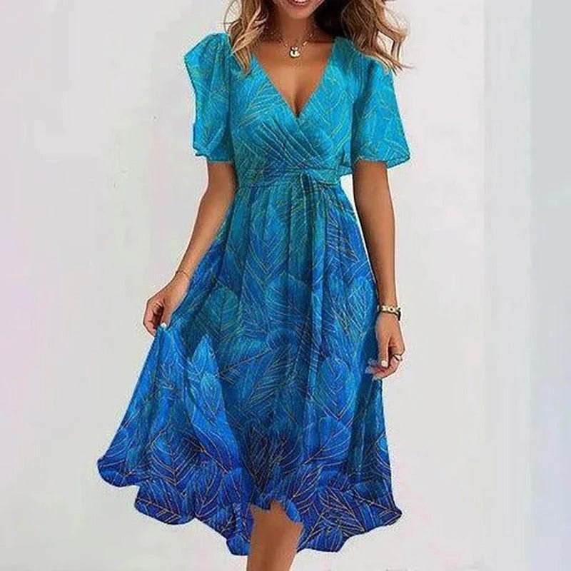 Nicole | Women's Vibrant Midi Dress, Elegant Occasion Dress | Direct Attire | Grijs