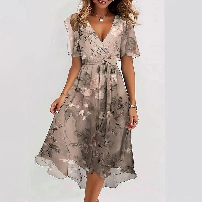 Nicole | Women's Vibrant Midi Dress, Elegant Occasion Dress | Direct Attire | Groen