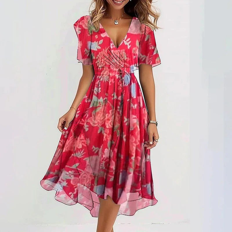 Nicole | Women's Vibrant Midi Dress, Elegant Occasion Dress | Direct Attire | Bloemprint