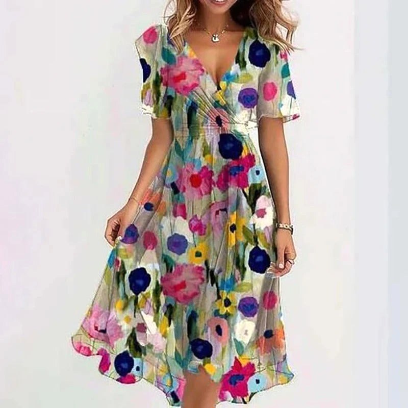 Nicole | Women's Vibrant Midi Dress, Elegant Occasion Dress | Direct Attire | Verloop Groen