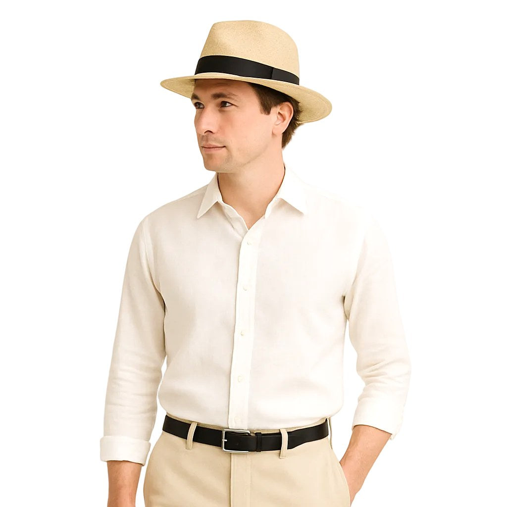 Noah | Men's Classic Panama Hat, Wide-Brim Straw Hat | Direct Attire