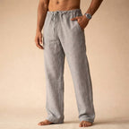Oliver | Men's Lightweight Linen Trousers, Tailored Autumn Trousers | Direct Attire | Gray