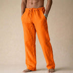 Oliver | Men's Lightweight Linen Trousers, Tailored Autumn Trousers | Direct Attire | Orange