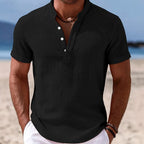 Patrick | Men's Button-Up Short Sleeve Shirt, Casual Summer Shirt | Direct Attire | Black