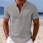 Patrick | Men's Button-Up Short Sleeve Shirt, Casual Summer Shirt | Direct Attire | Gray