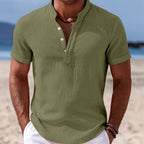 Patrick | Men's Button-Up Short Sleeve Shirt, Casual Summer Shirt | Direct Attire | Green