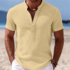 Patrick | Men's Button-Up Short Sleeve Shirt, Casual Summer Shirt | Direct Attire | Yellow