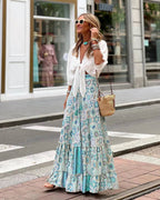 Phoebe | Women's A-Line Dress with Floral Print, Autumn Midi Dress | Direct Attire