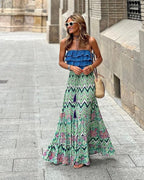 Phoebe | Women's A-Line Dress with Floral Print, Autumn Midi Dress | Direct Attire