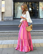 Phoebe | Women's A-Line Dress with Floral Print, Autumn Midi Dress | Direct Attire