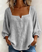 Phoebe | Women's Square Neck Blouse, Relaxed Tailored Top | Direct Attire