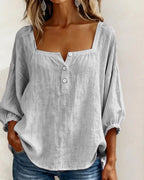 Phoebe | Women's Square Neck Blouse, Relaxed Tailored Top | Direct Attire
