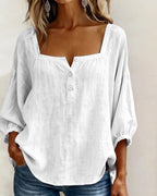 Phoebe | Women's Square Neck Blouse, Relaxed Tailored Top | Direct Attire