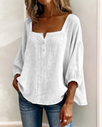 Phoebe | Women's Square Neck Blouse, Relaxed Tailored Top | Direct Attire