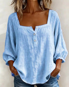 Phoebe | Women's Square Neck Blouse, Relaxed Tailored Top | Direct Attire