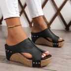 Pippa | Women's Orthopedic Cushioned Sandals, Contoured Footbed Sandals | Direct Attire | Black