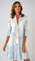 Reagan | Women's Light Blue Shirt Mini Dress, Flattering Summer Dress for Holidays and Everyday Wear, Flattering Summer Dress for Holidays and Everyday Wear - image 1