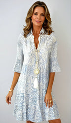 Reagan | Women's Light Blue Shirt Mini Dress, Flattering Summer Dress for Holidays and Everyday Wear, Flattering Summer Dress for Holidays and Everyday Wear - image 2