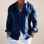 Rhys | Men's Linen Button Shirt, Lightweight Casual Shirt | Direct Attire | Purple
