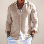 Rhys | Men's Linen Button Shirt, Lightweight Casual Shirt | Direct Attire | Light Green