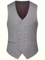 Riley | Men's Slim Fit Three-Piece Suit with Double-Breasted Waistcoat, Tailored Formal Suit | Direct Attire