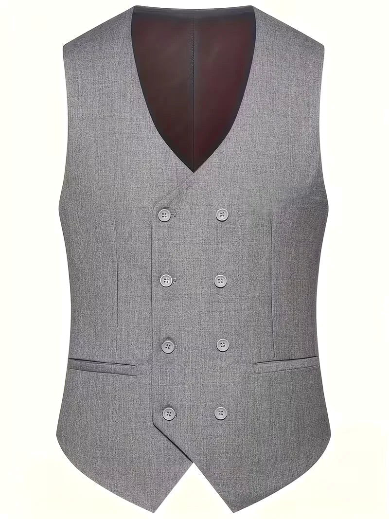 Riley | Men's Slim Fit Three-Piece Suit with Double-Breasted Waistcoat, Tailored Formal Suit | Direct Attire