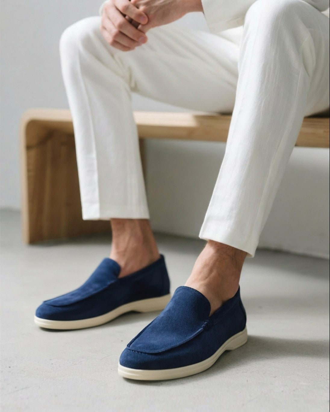 Riley | Men's Suede-Effect Slip-On Loafers, Smart Casual Loafers | Direct Attire