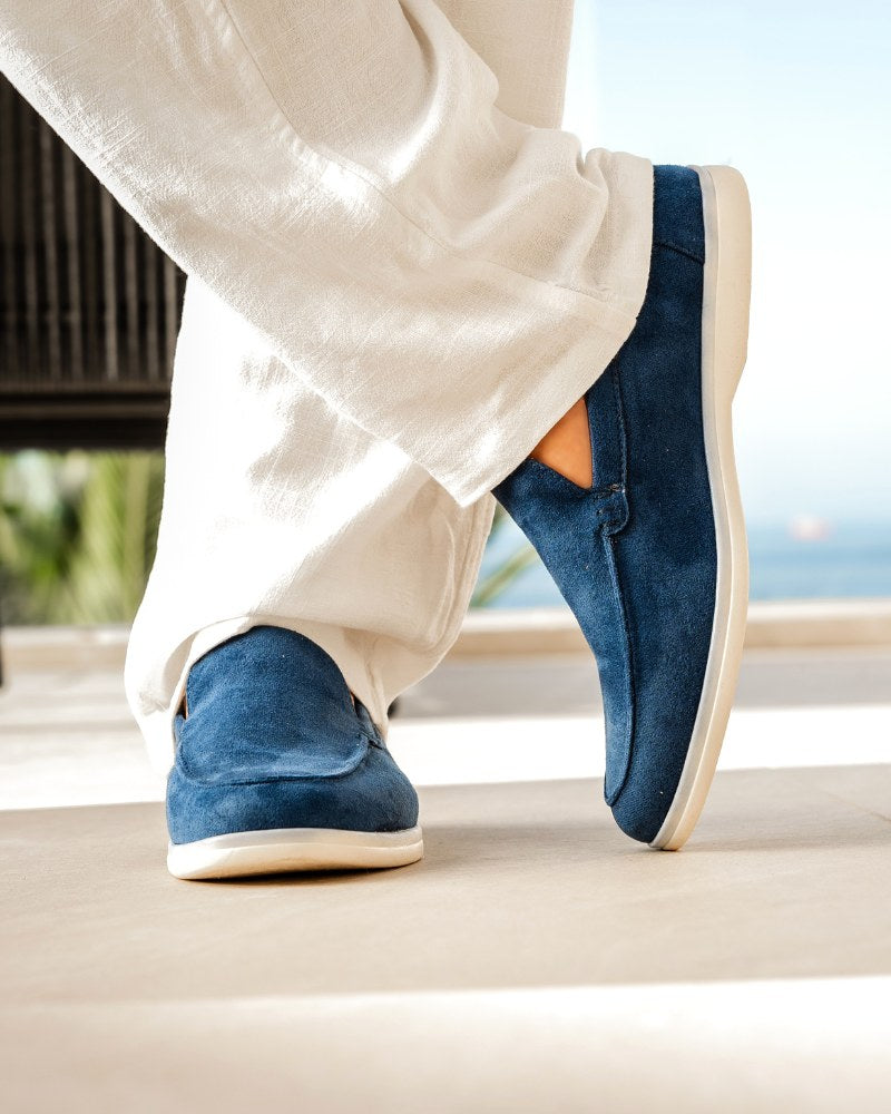 Riley | Men's Suede-Effect Slip-On Loafers, Smart Casual Loafers | Direct Attire