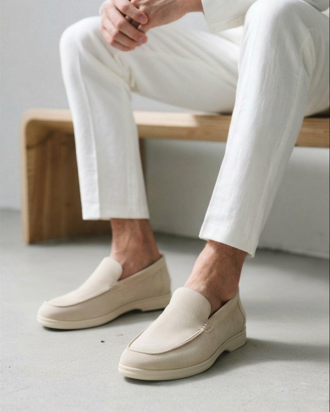Riley | Men's Suede-Effect Slip-On Loafers, Smart Casual Loafers | Direct Attire