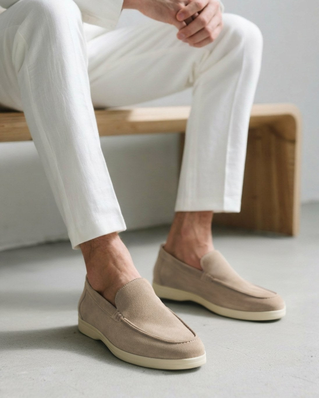 Riley | Men's Suede-Effect Slip-On Loafers, Smart Casual Loafers | Direct Attire
