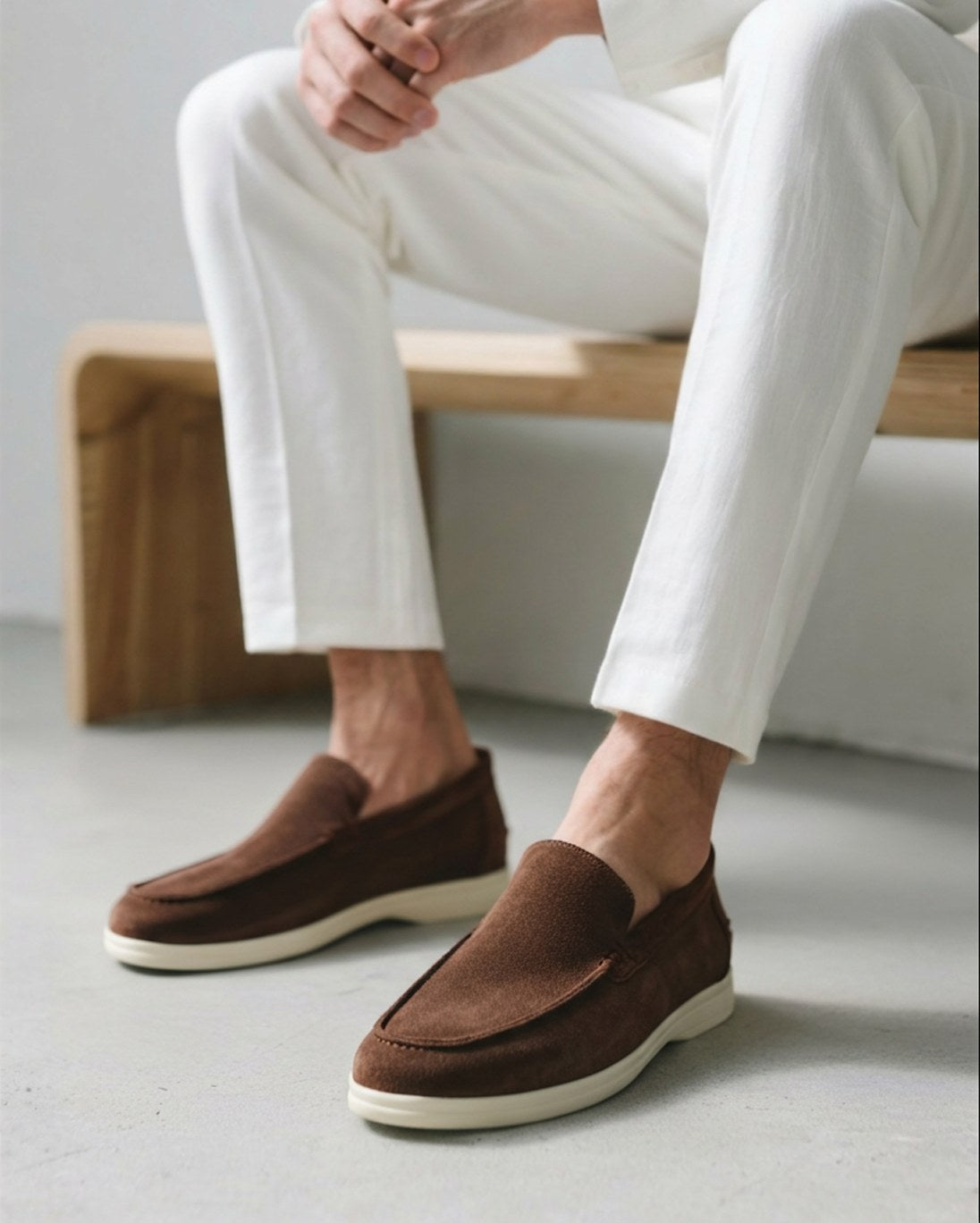 Riley | Men's Suede-Effect Slip-On Loafers, Smart Casual Loafers | Direct Attire