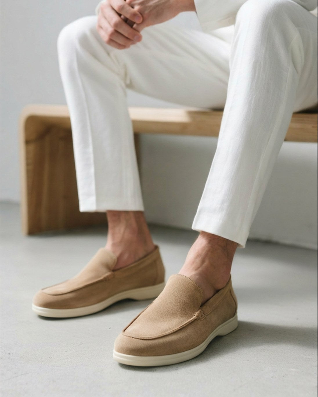 Riley | Men's Suede-Effect Slip-On Loafers, Smart Casual Loafers | Direct Attire