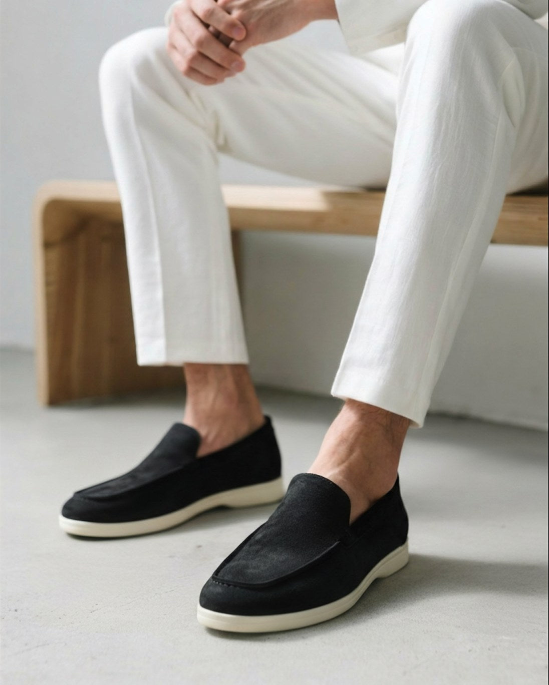 Riley | Men's Suede-Effect Slip-On Loafers, Smart Casual Loafers | Direct Attire