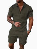 Rory | Men's Polo Shirt and Shorts Set, Modern Two-Piece Casual Set | Direct Attire