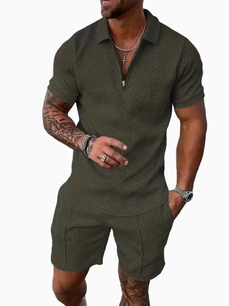 Rory | Men's Polo Shirt and Shorts Set, Modern Two-Piece Casual Set | Direct Attire