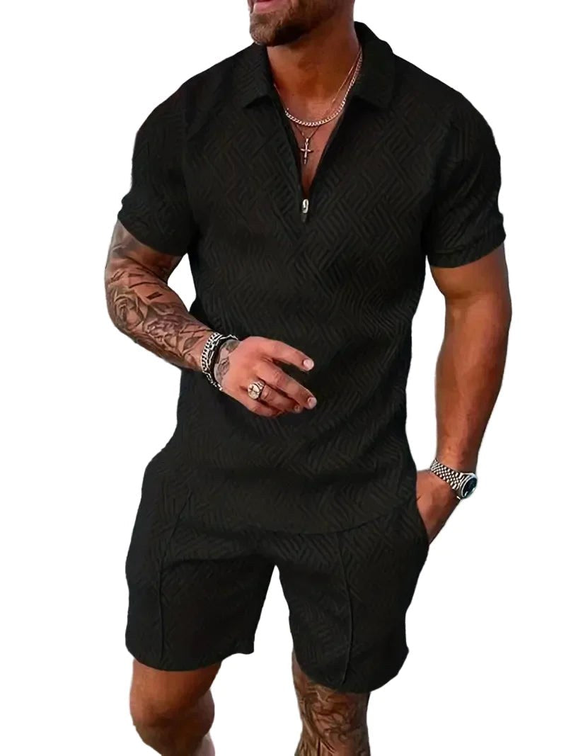 Rory | Men's Polo Shirt and Shorts Set, Modern Two-Piece Casual Set | Direct Attire
