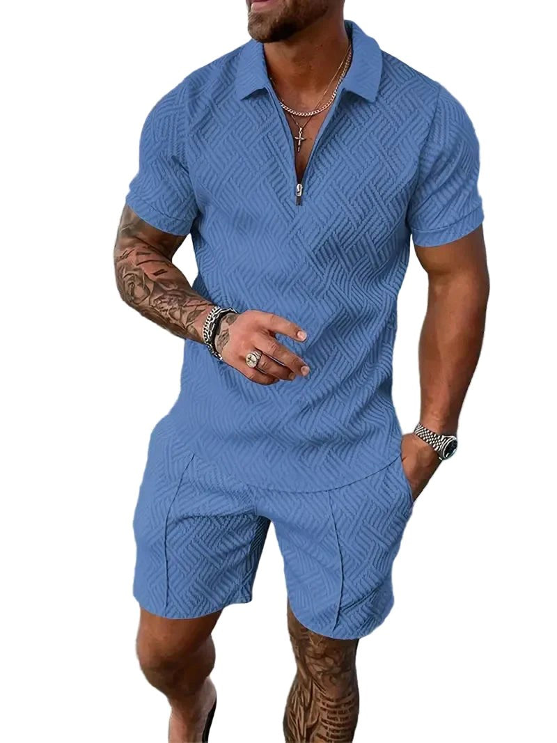 Rory | Men's Polo Shirt and Shorts Set, Modern Two-Piece Casual Set | Direct Attire